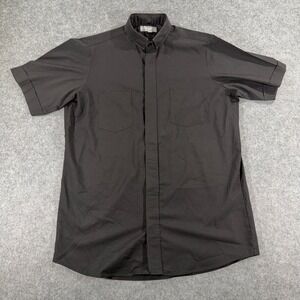 RJ Toomey Mens 15.5 Black Clerical Collar Shirt Short Sleeve Summer Comfort USA